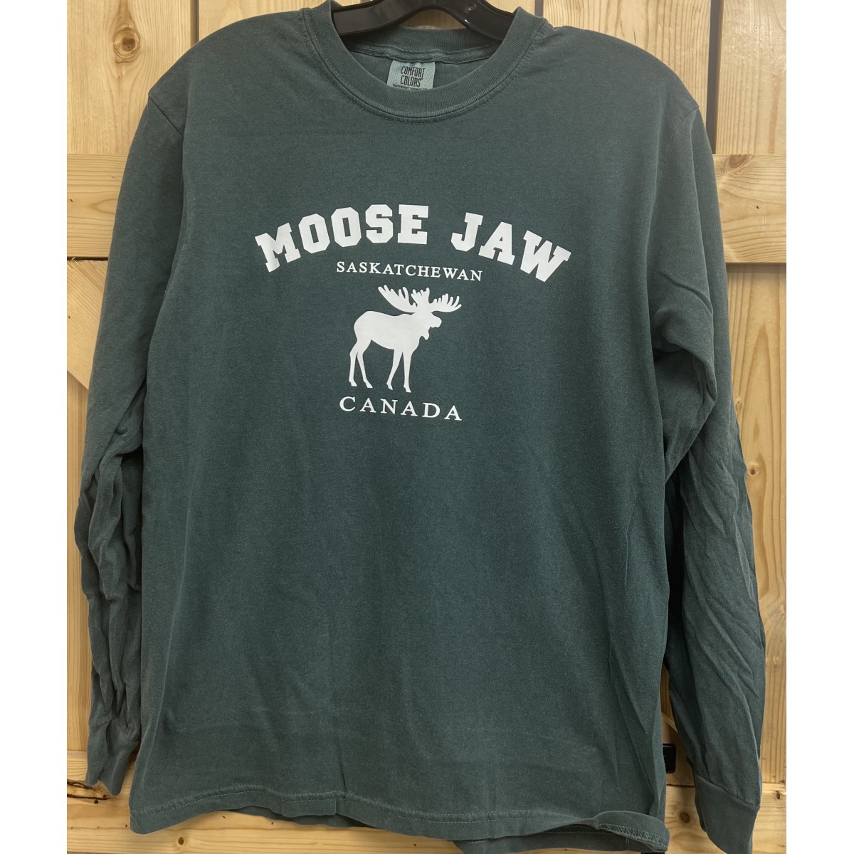 Moose Jaw Standing Moose - Long Sleeve Blue Spruce