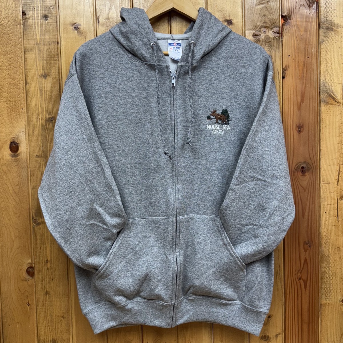Moose Jaw Moose Scene Full Zip Hoodie Oxford Grey