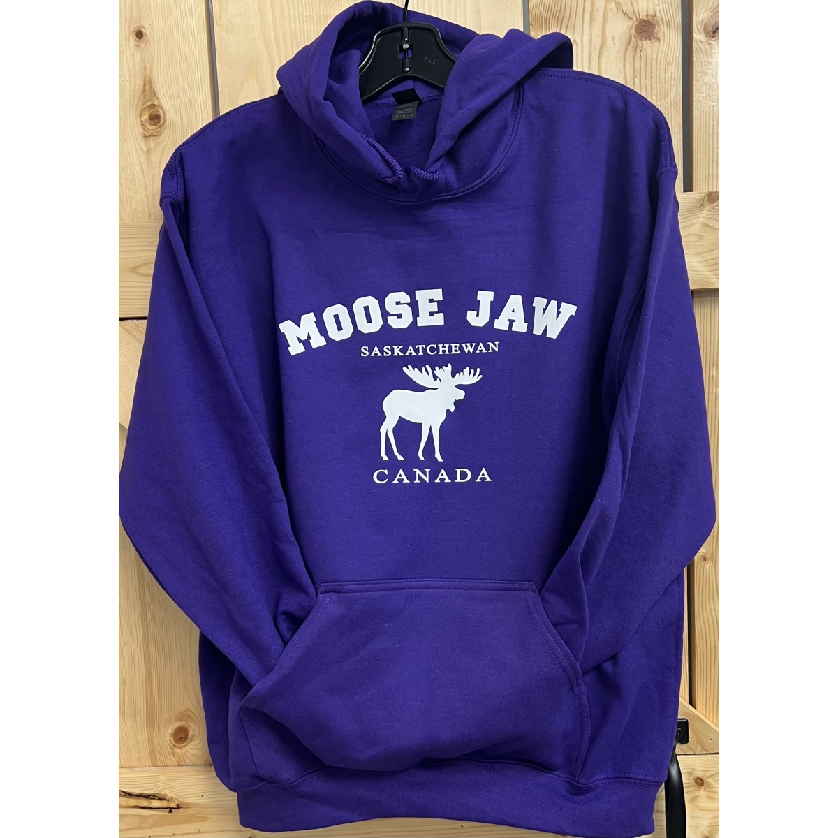 Moose Jaw Standing Moose Pullover Purple