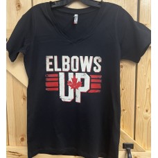 Canada Elbows Up Black T-Shirt Ladies