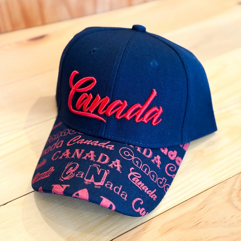 Canada Hat 3D Script Canada with Canada Pattern on Visor ASSORTED