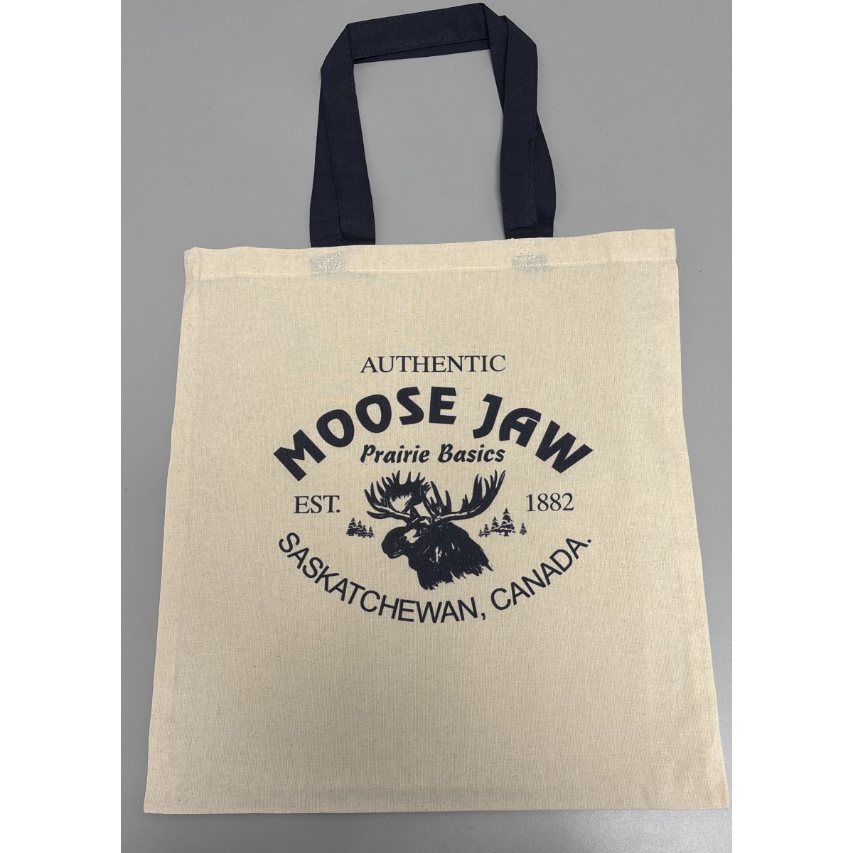 Moose Jaw Prairie Basics Tote Bag Natural Navy Handle