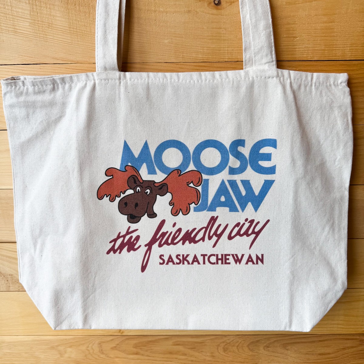 Moose Jaw Retro The Friendly City Tote Bag Natural