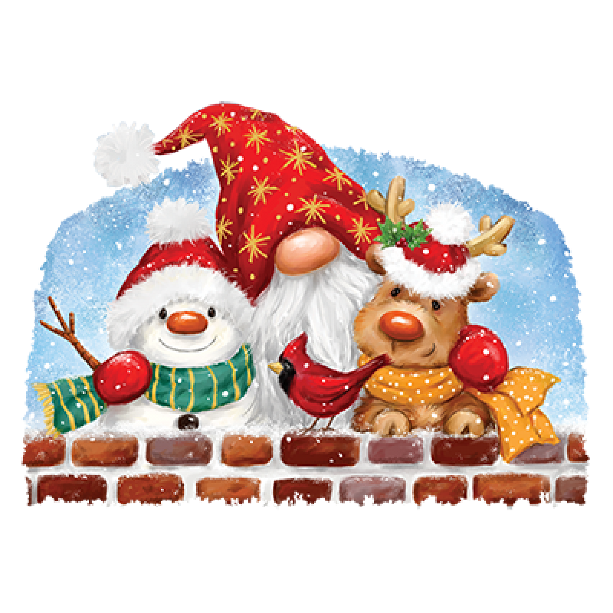 BP24801HD4 Gnome With Winter Friends