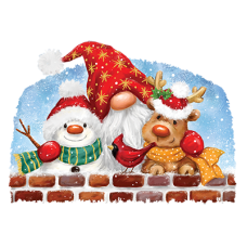 BP24801HD4 Gnome With Winter Friends