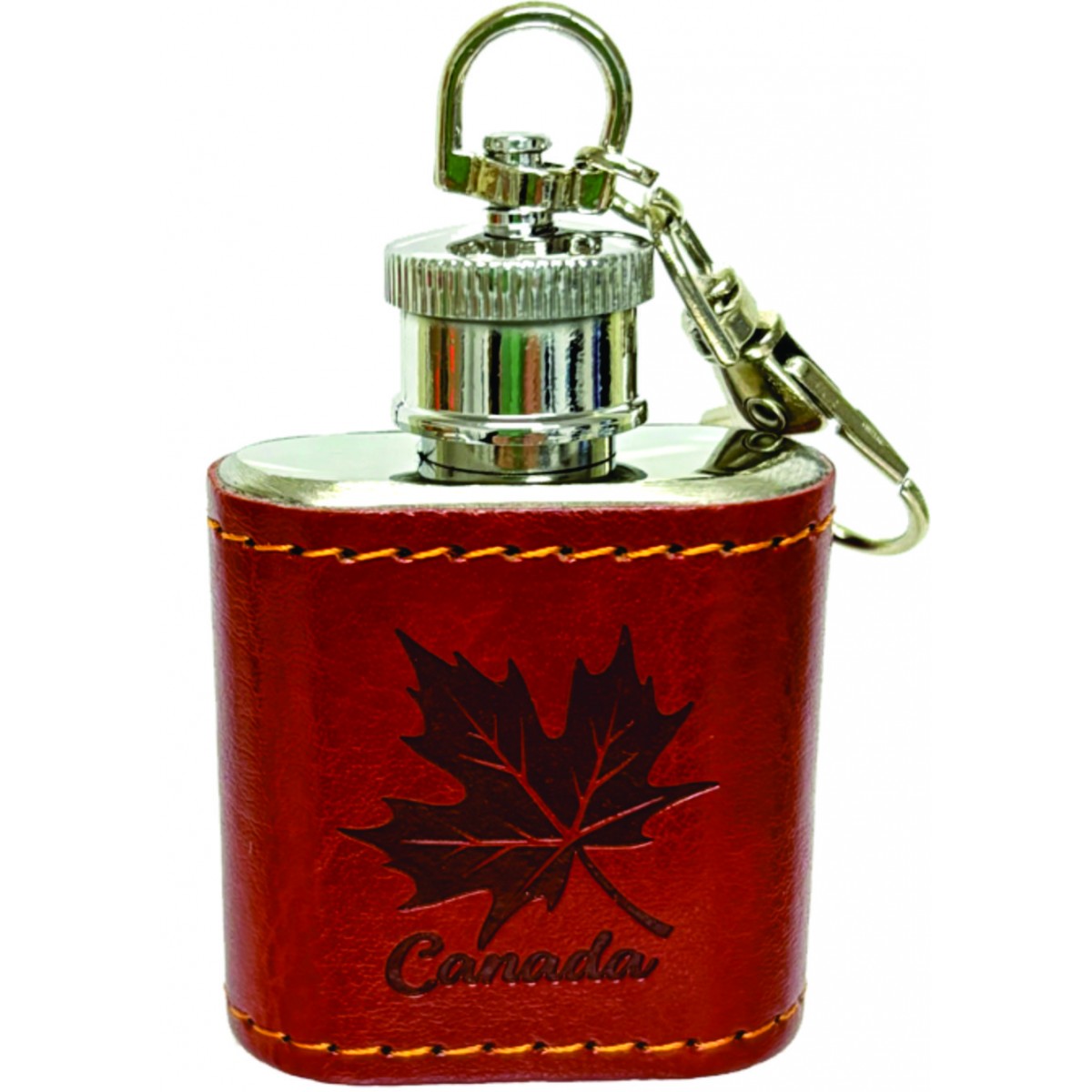 Canada Keychain Leatherette Flask 1oz