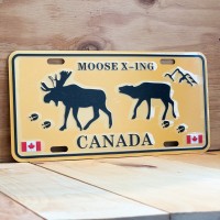Canada License Plate With Moose Crossing 12"x6" FI