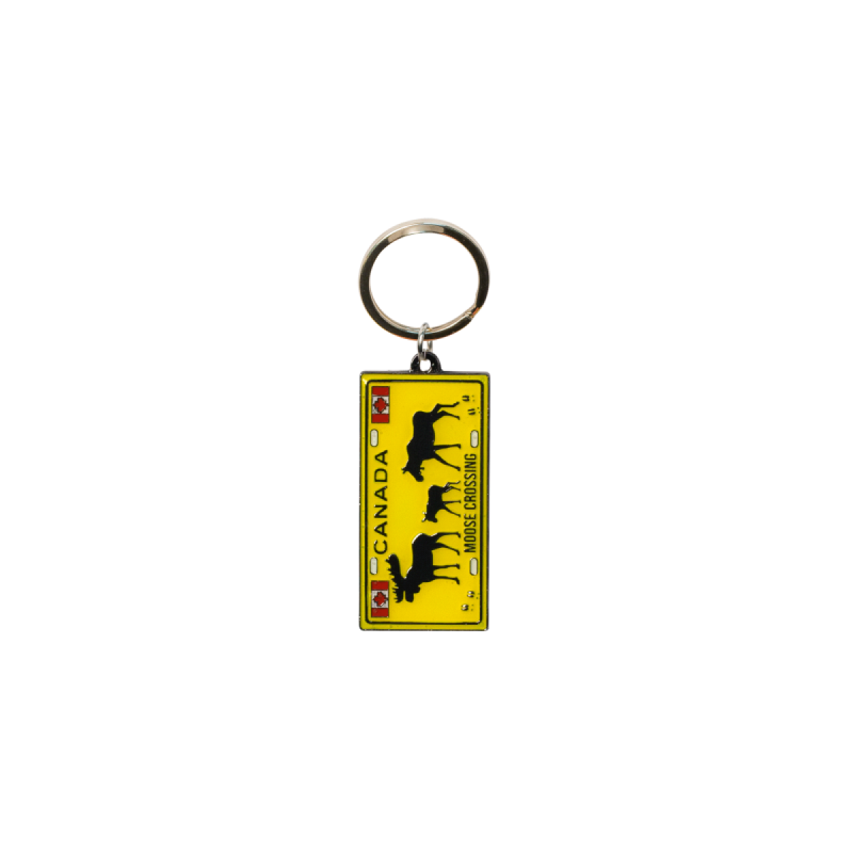 Canada Keychain Moose Crossing & Canada Flag