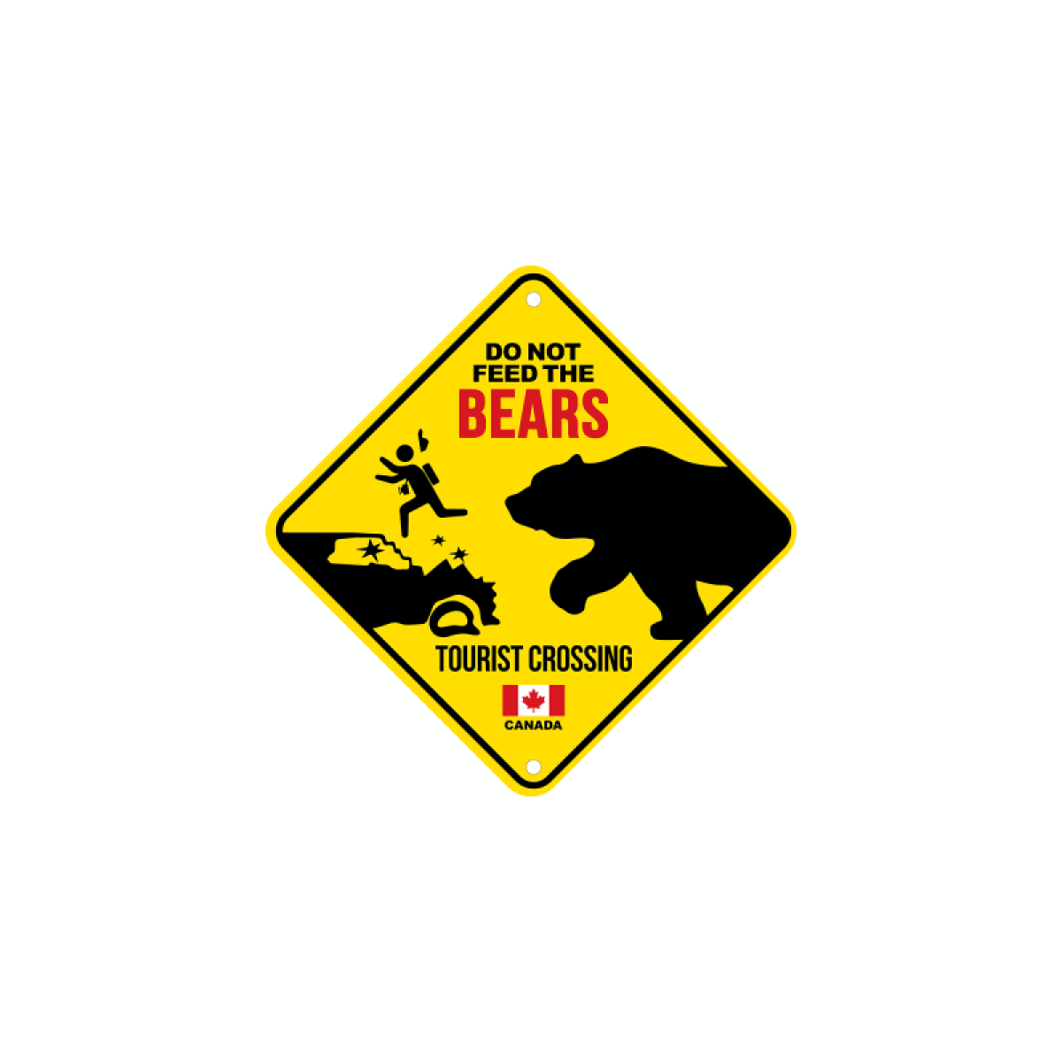 Canada Aluminum Road Sign 6x6 Do Not Feed The Bears Tourist Crossing