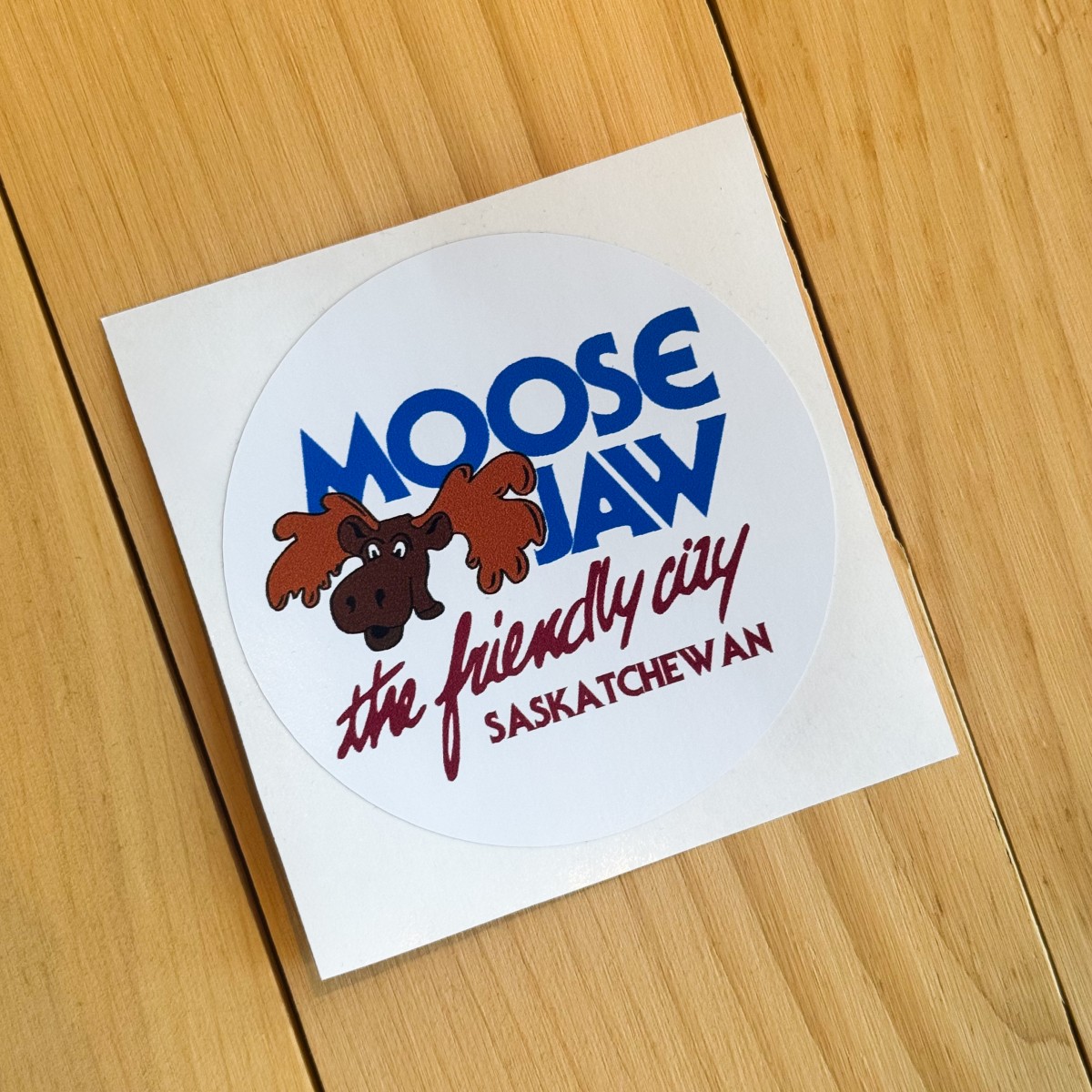 Moose Jaw Retro The Friendly Decal 3" Round