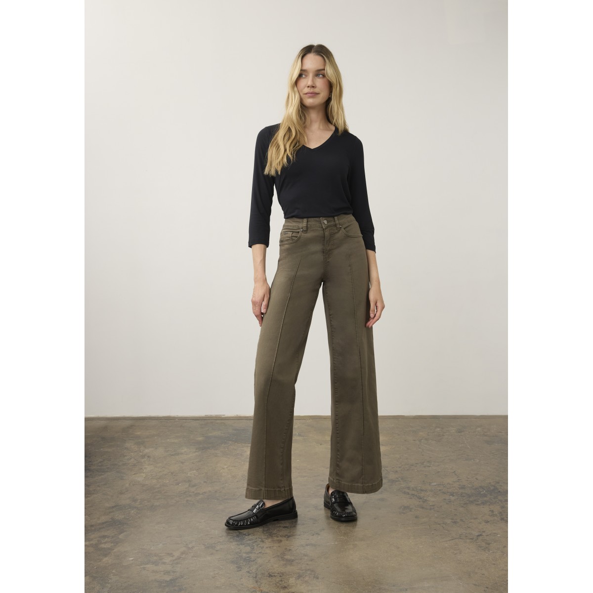 French Dressing - Olivia Wide Leg - Olive