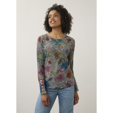 French Dressing - Long Sleeve Rib Top - Rebecca Floral