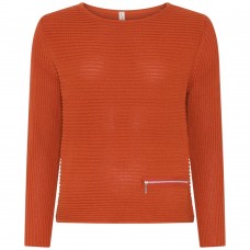 Skovhuus - Pullover Sweater Zip Detail - Copper Red