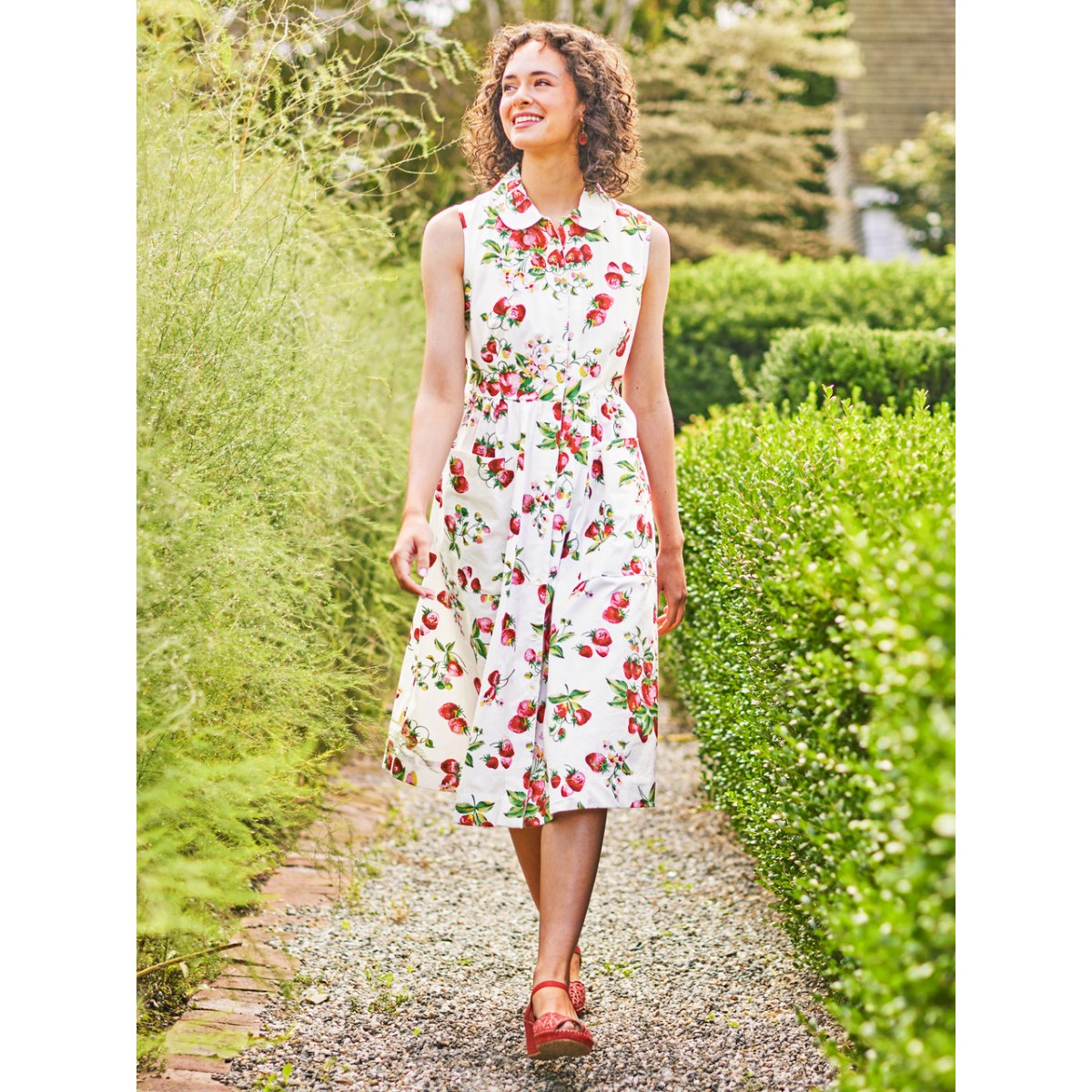 April Cornell - Strawberry Porch Dress - White