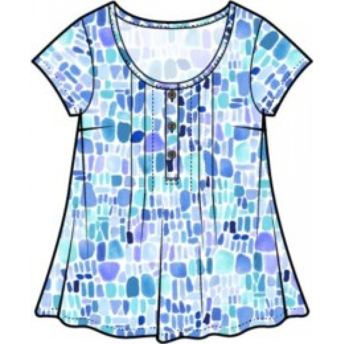 Escape by Habitat - Pleated Pullover - Blue Sea Glass