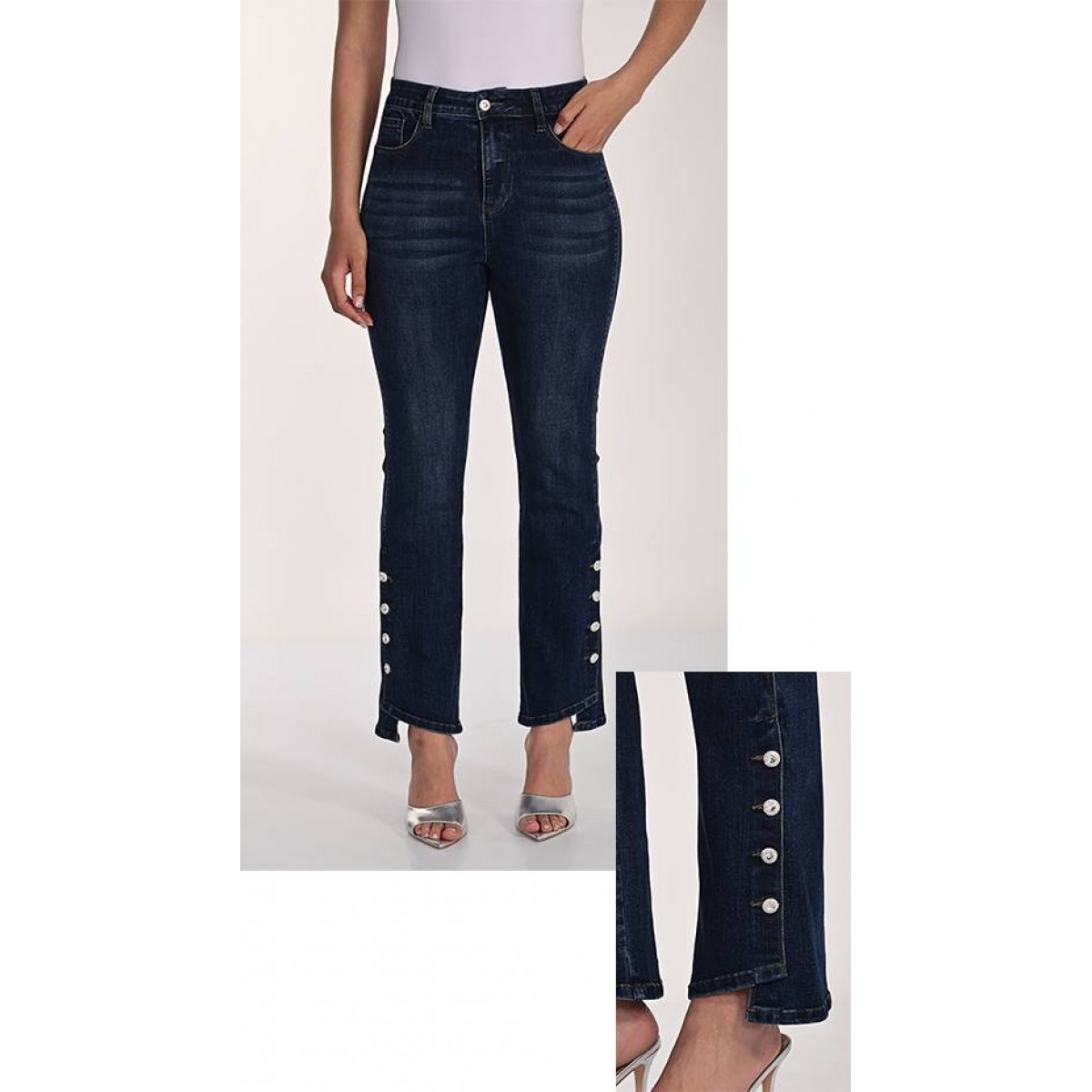 Frank Lyman - Woven Denim Pant #266508 - Dark Blue