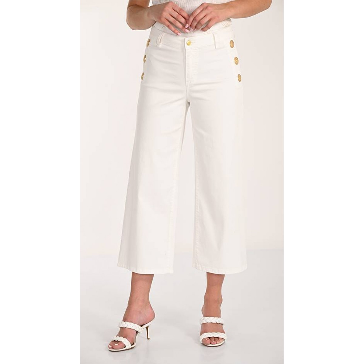 Frank Lyman - Woven Denim Pant #266590 - Off White