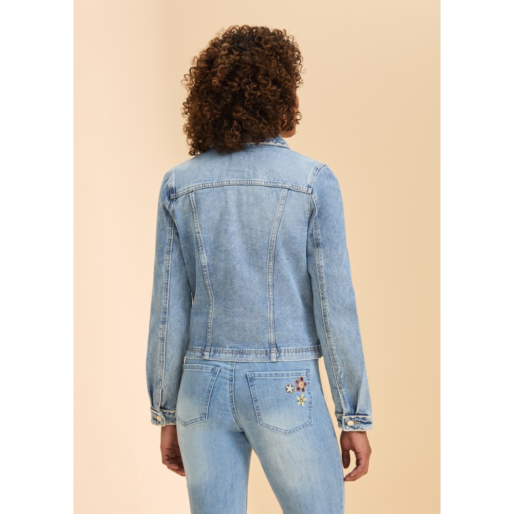 French Dressing - Embroidered Denim Jacket - Pale Wash