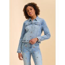 French Dressing - Embroidered Denim Jacket - Pale Wash