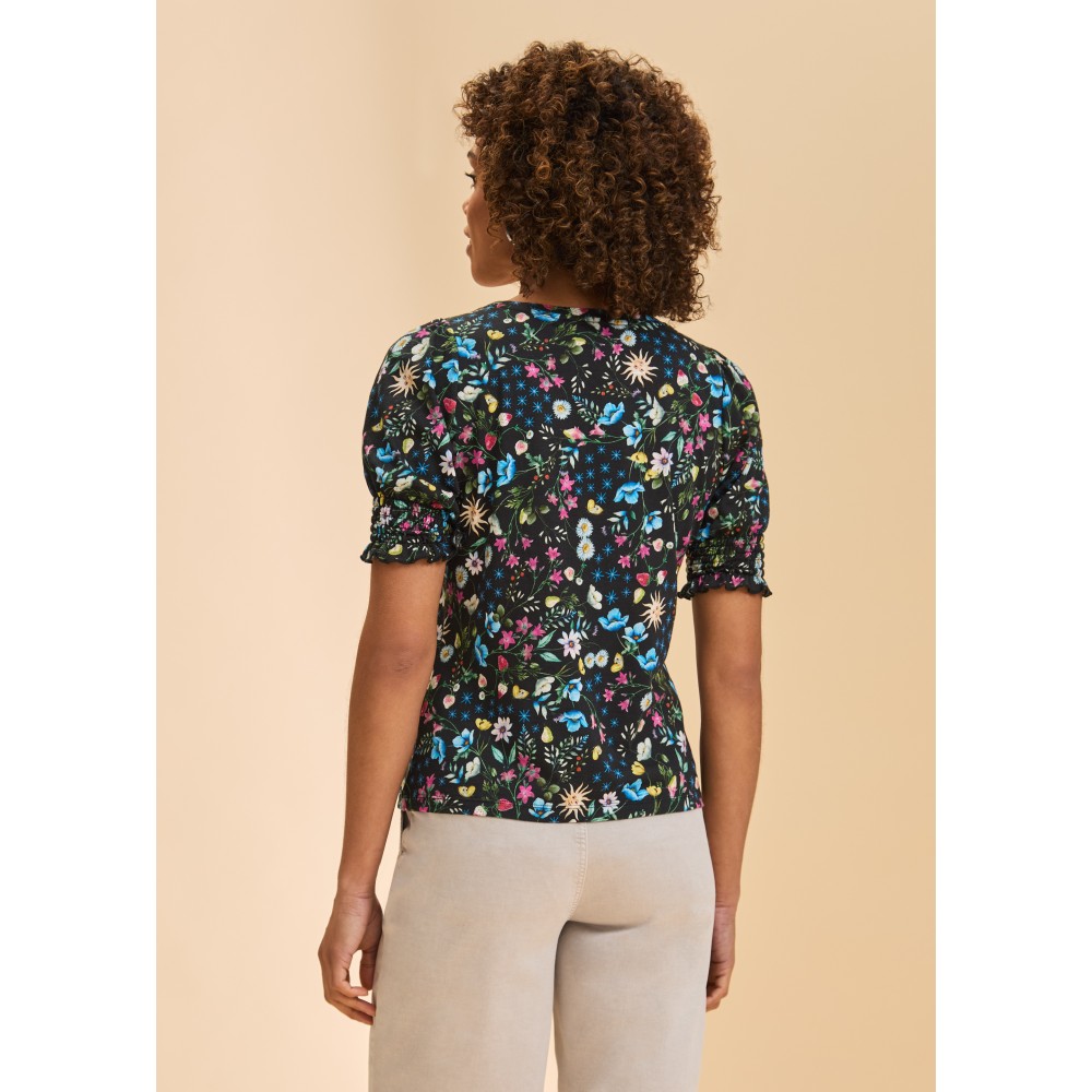 French Dressing - Elbow Puff Sleeve Top - Dark Spring