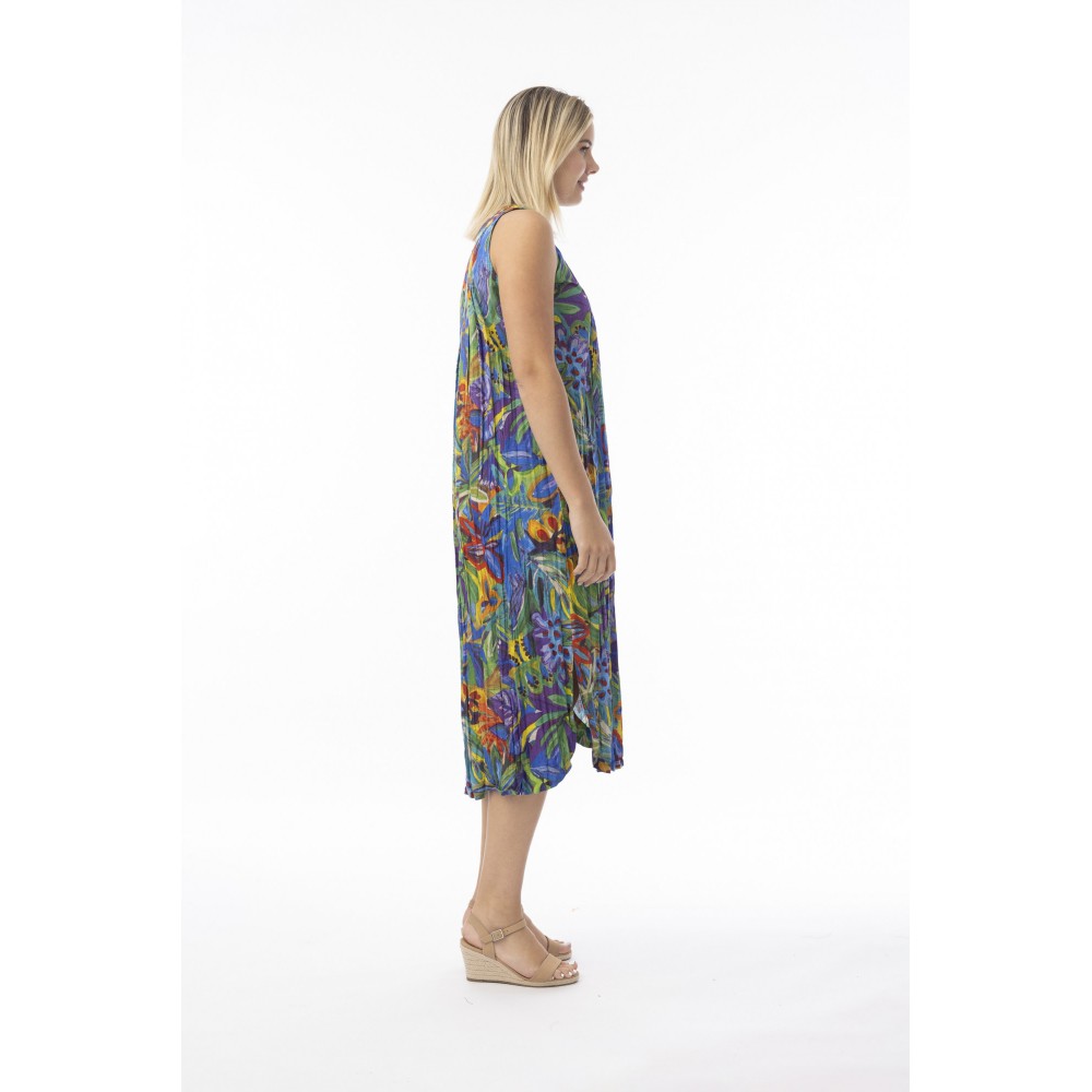 Orientique - Zapallar Sleeveless Round Neck Dress #81-356