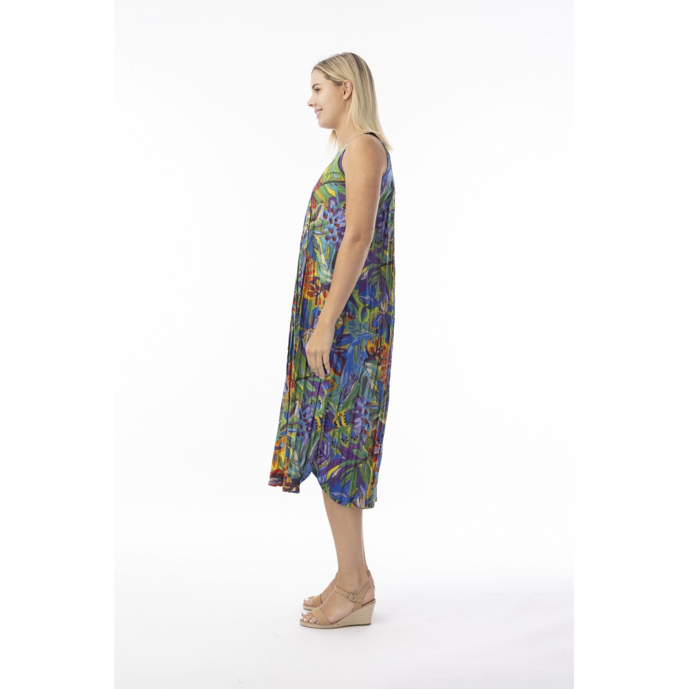 Orientique - Zapallar Sleeveless Round Neck Dress #81-356