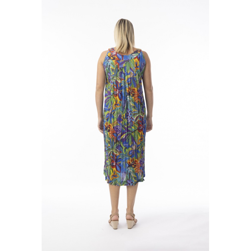 Orientique - Zapallar Sleeveless Round Neck Dress #81-356
