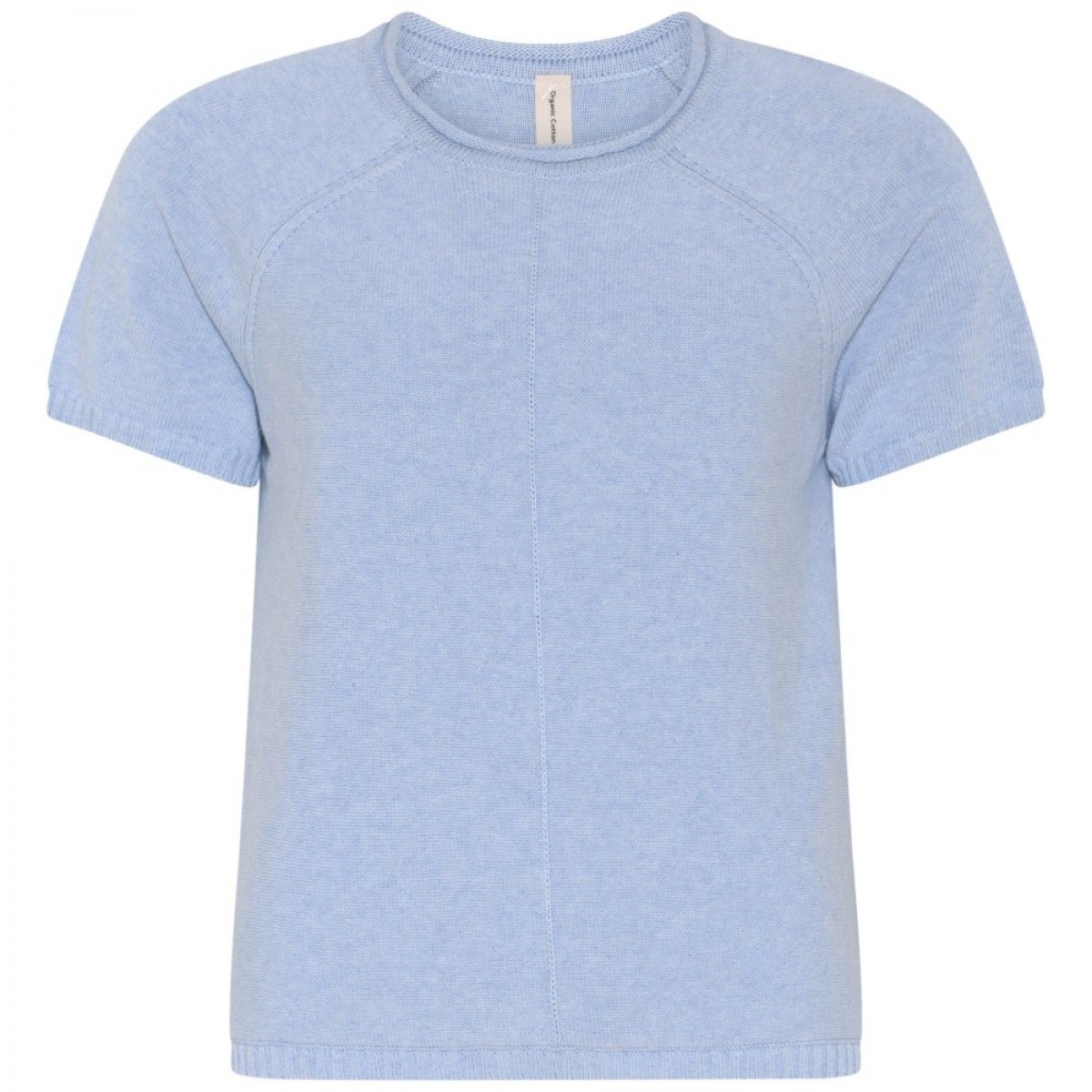 Skovhuus - Short Sleeve Cotton Sweater - Blue Melange