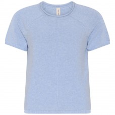 Skovhuus - Short Sleeve Cotton Sweater - Blue Melange