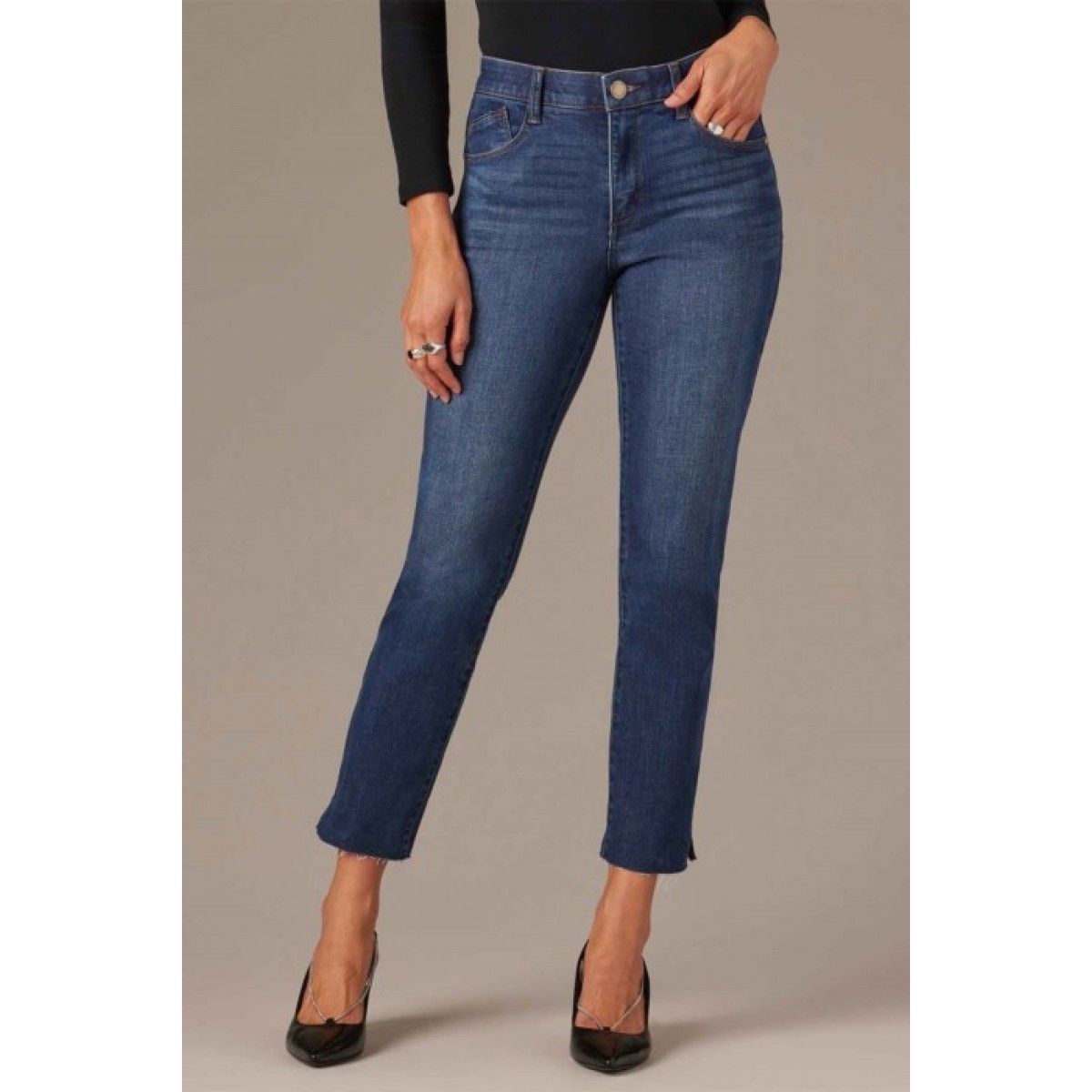 Wit & Wisdom - Logan High Rise Skinny With Raw Hem - Blue