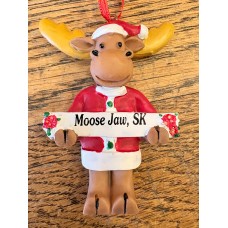 Moose Jaw Christmas Ornament Santa Moose