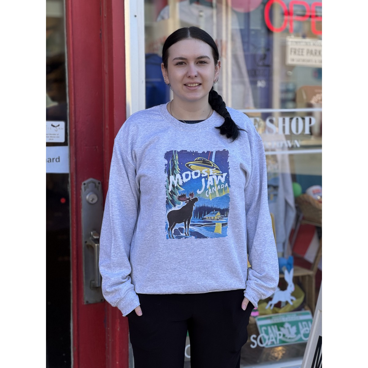 Moose Jaw UFO Crewneck Sweatshirt Ash