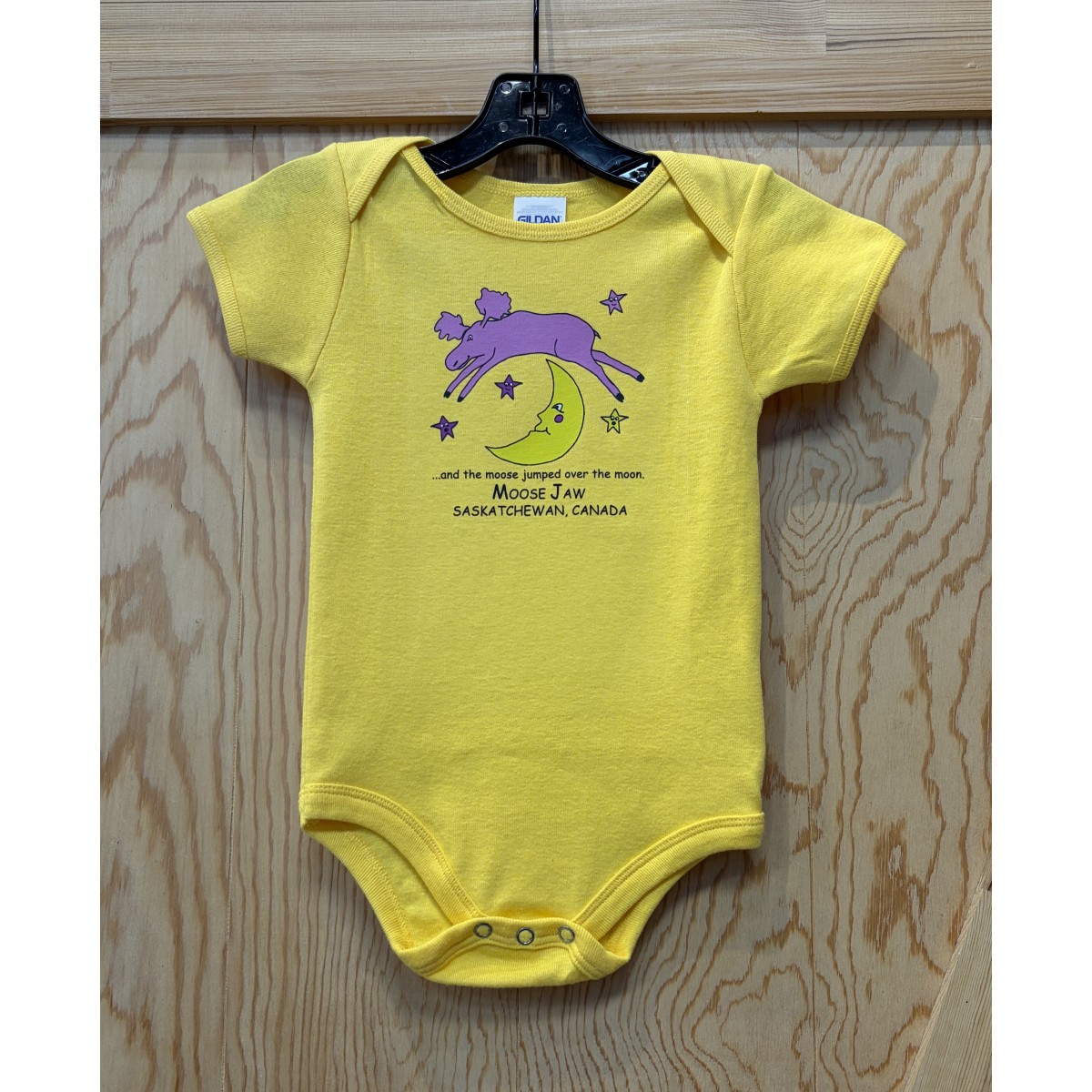 Moose Jaw Moose Moon Infant Onesie Yellow
