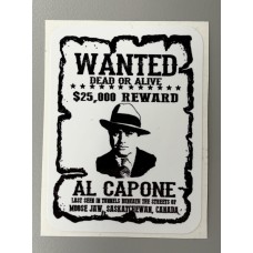 Moose Jaw Al Capone Wanted Decal 3.25 x 2.5 inches