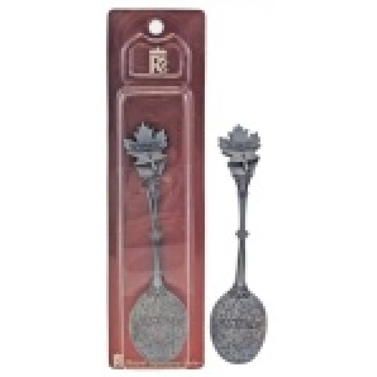 Canada Leaf Shape Pewter Tone Spoon