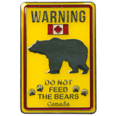 Canada Metal Magnet - Warning Road Sign - Bear SC