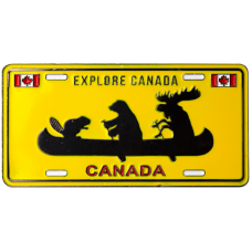 Canada Metal Magnet - Cartoon Kayak SC