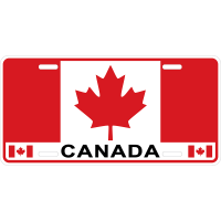 Canada Aluminum Vehicle Plate 12x6 Canada Flag SC