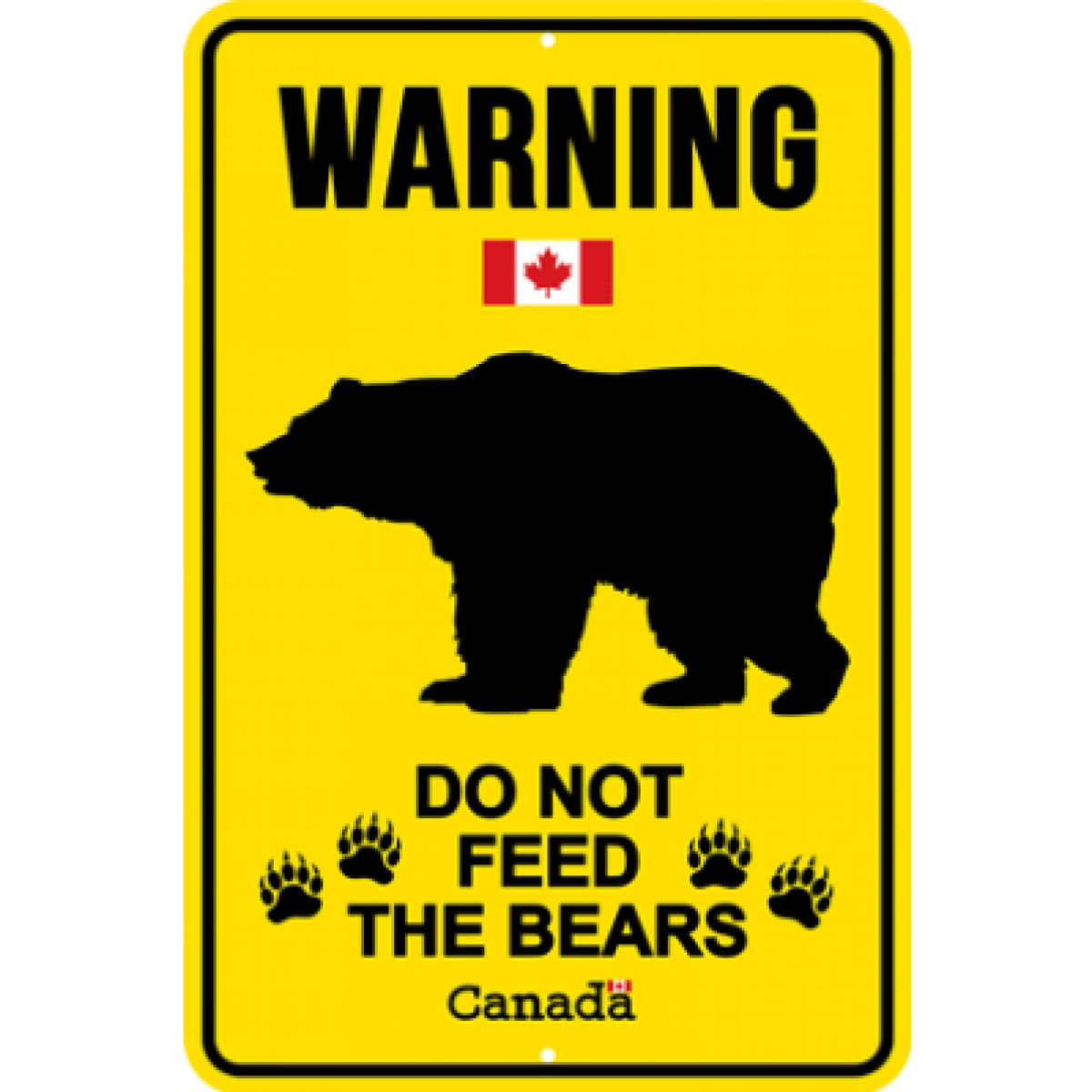Canada Aluminum Road Sign 12x8 Warning Do Not Feed The Bears SC