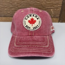 Canada Hat With Patch - Burgundy Canada Hat With Patch - Burgundy