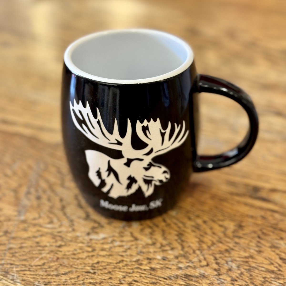 Moose Jaw Mug Black Etched Moose