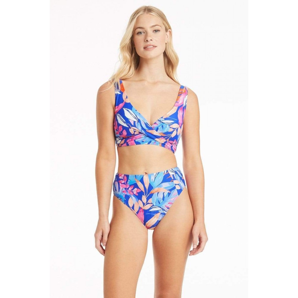 Sea Level - Cabana Cross Front Bra Top - Cobalt