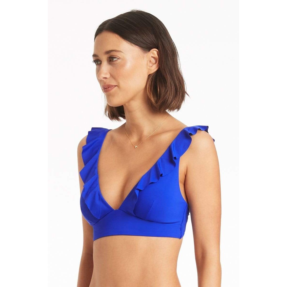 Sea Level - Eco Essentials Frill Bra Top - Cobalt