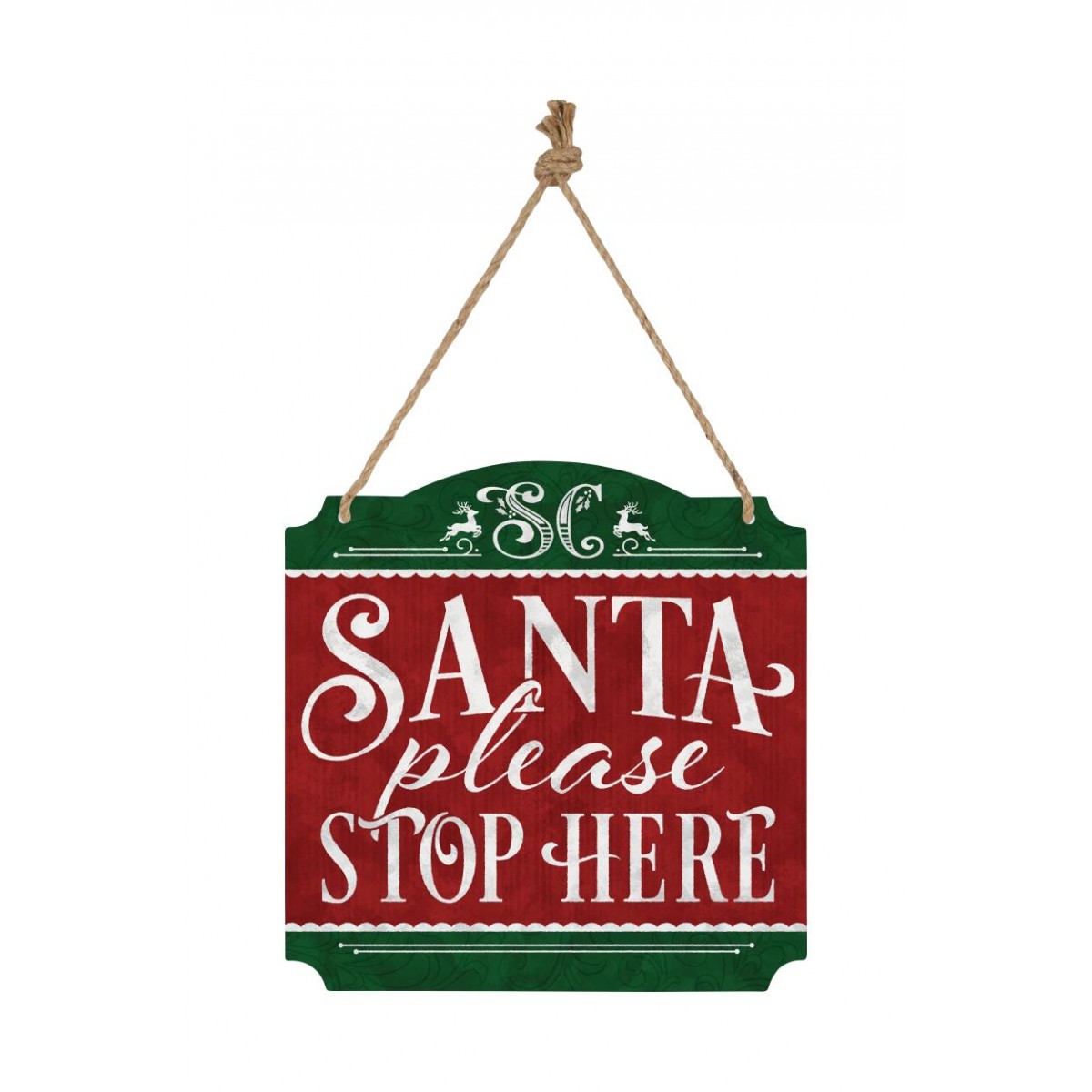 CS Metal Wall Sign - Santa Stop Here