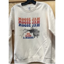 Moose Jaw Go Kiss a Moose Sweatshirt Sweet Cream