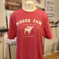 Moose Jaw Standing Moose Heather Red T-Shirt
