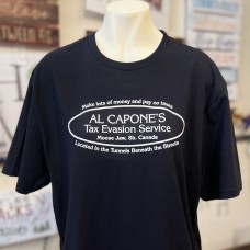 Moose Jaw Al Capone Oval Tax Evasion Black T-Shirt