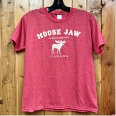 Moose Jaw Standing Moose Youth Heather Red T-Shirt