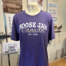 Moose Jaw Est 1882 T-Shirt Heather Purple Ladies Junior