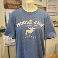 Moose Jaw Standing Moose Heather Indigo T-Shirt